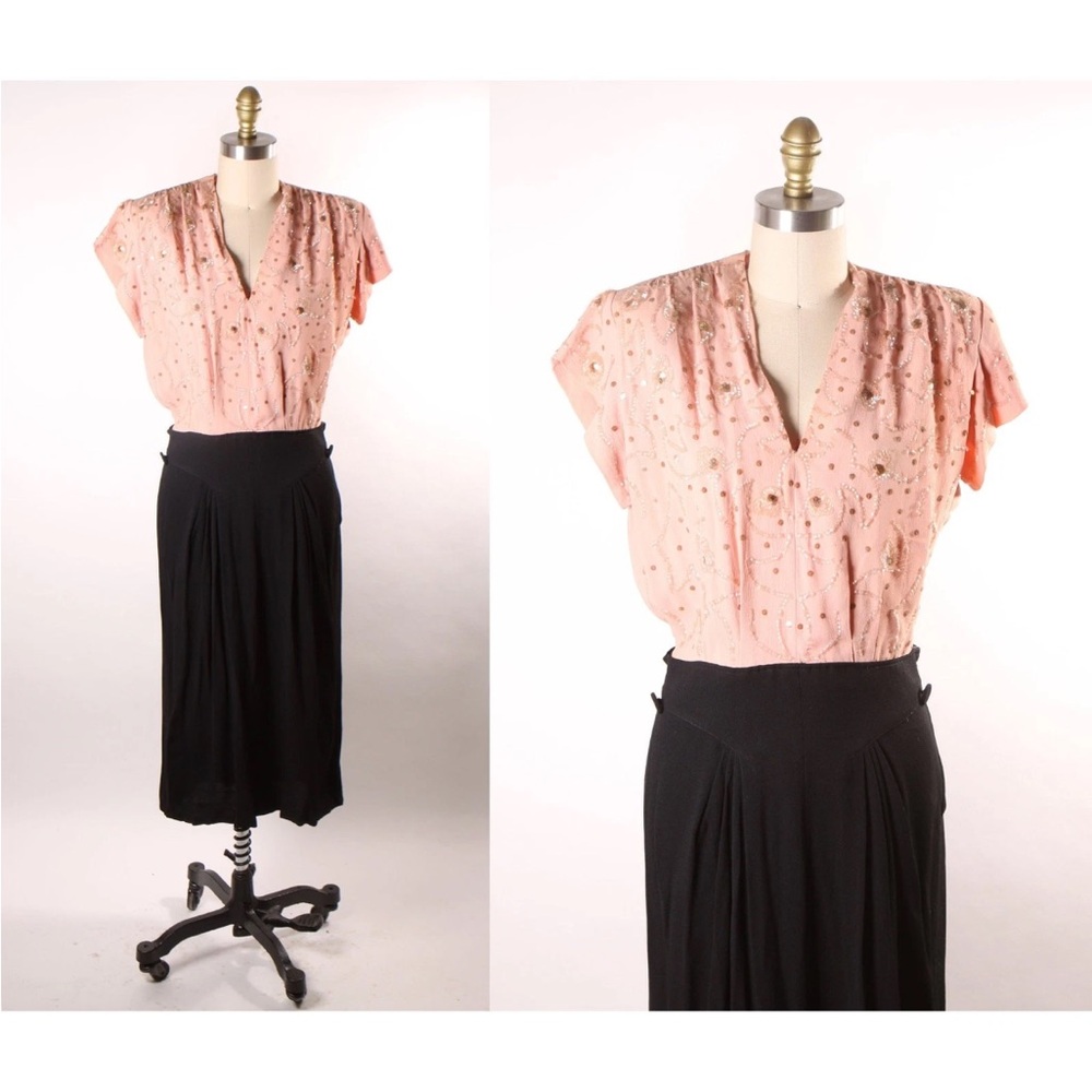 1940s Rayon Crepe Dress
